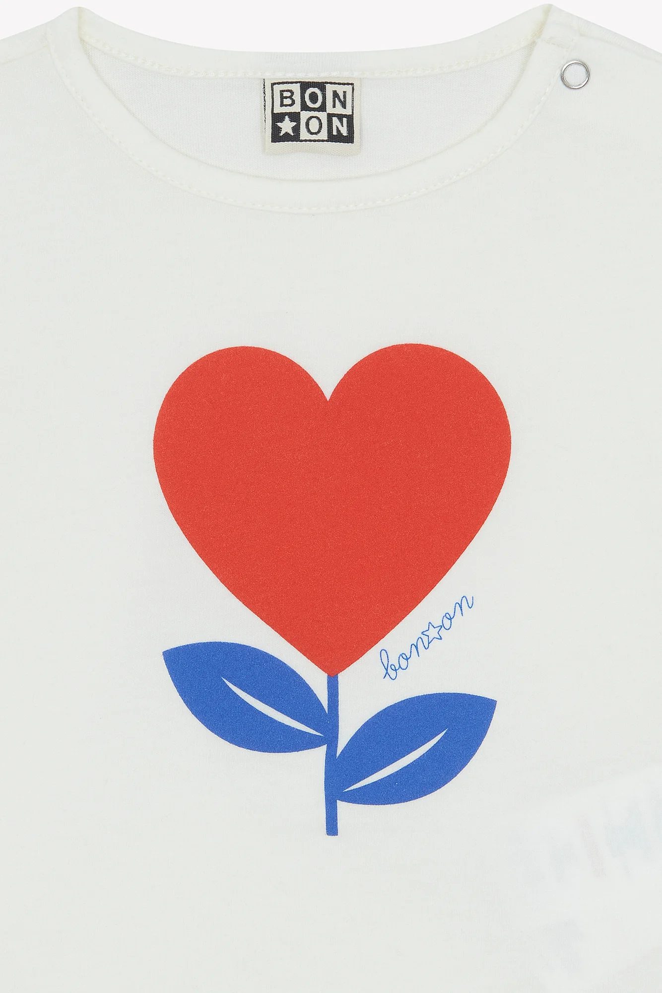 T-Shirt - Livo Coeur Ecru Bonton - Image 3