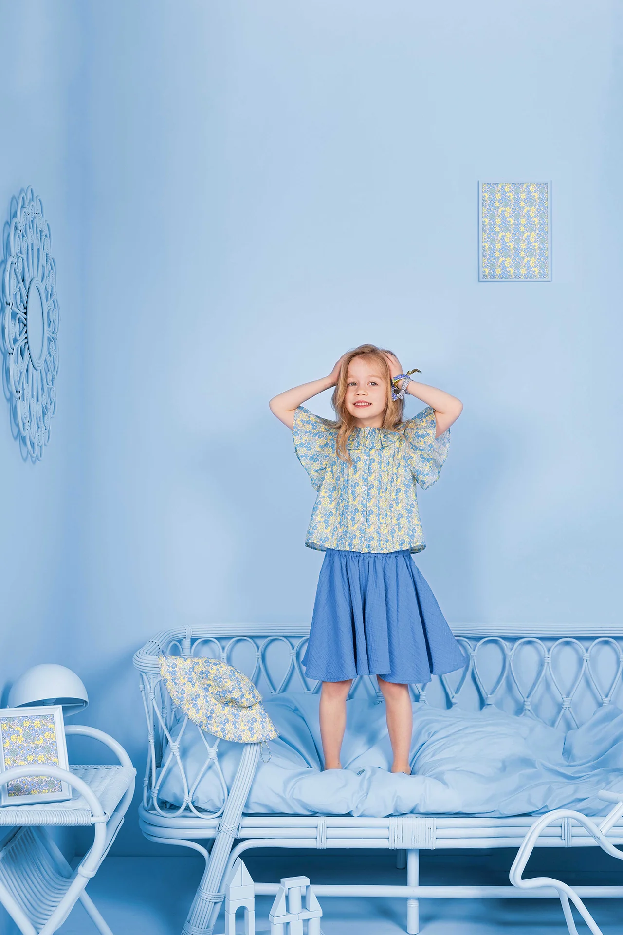 Blouse - Nancy Fleurs Vintage Bleu