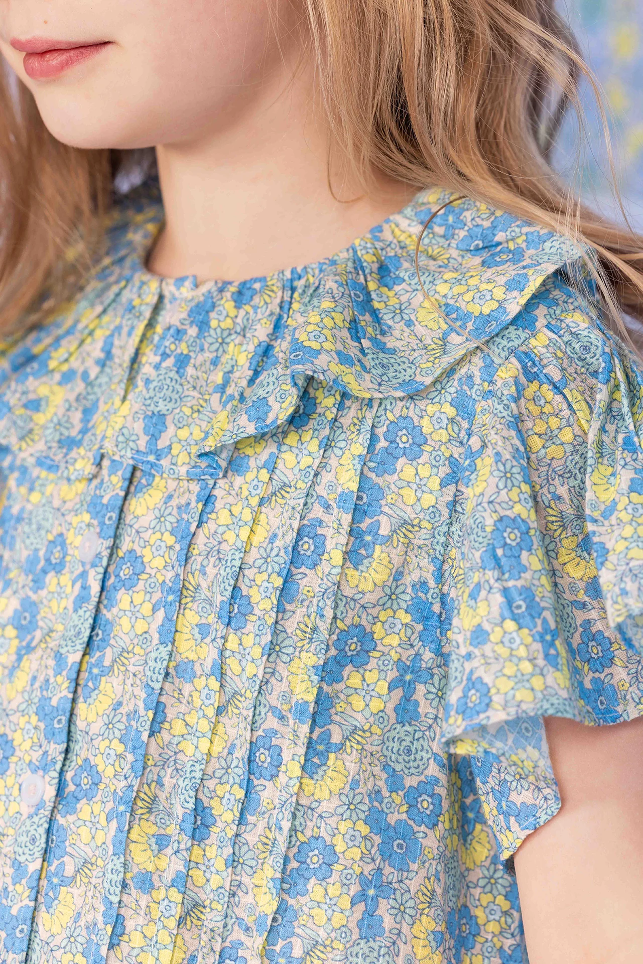 Blouse - Nancy Fleurs Vintage Bleu - Image 2