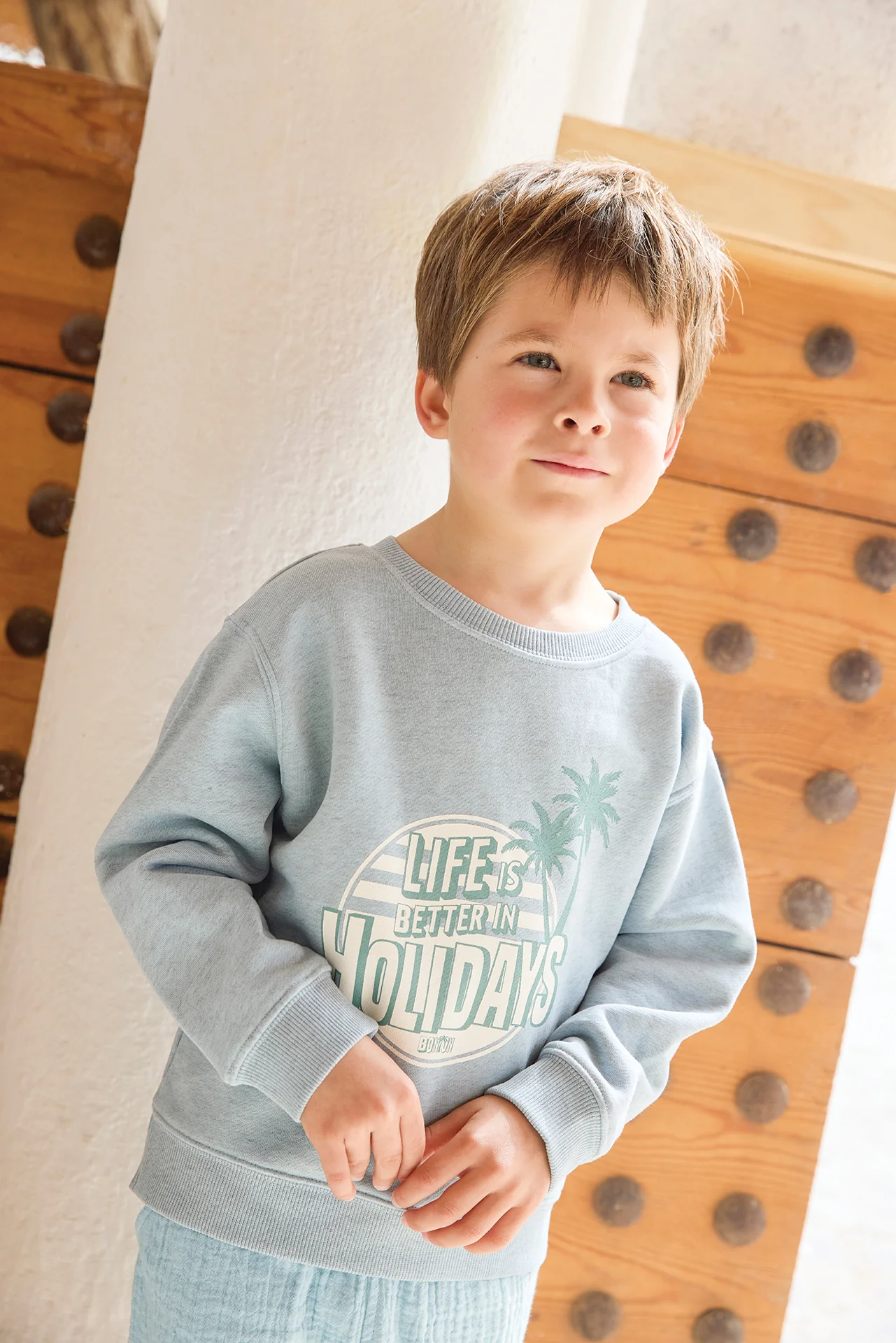 Sweat - Smile Holidays Bleu Azul