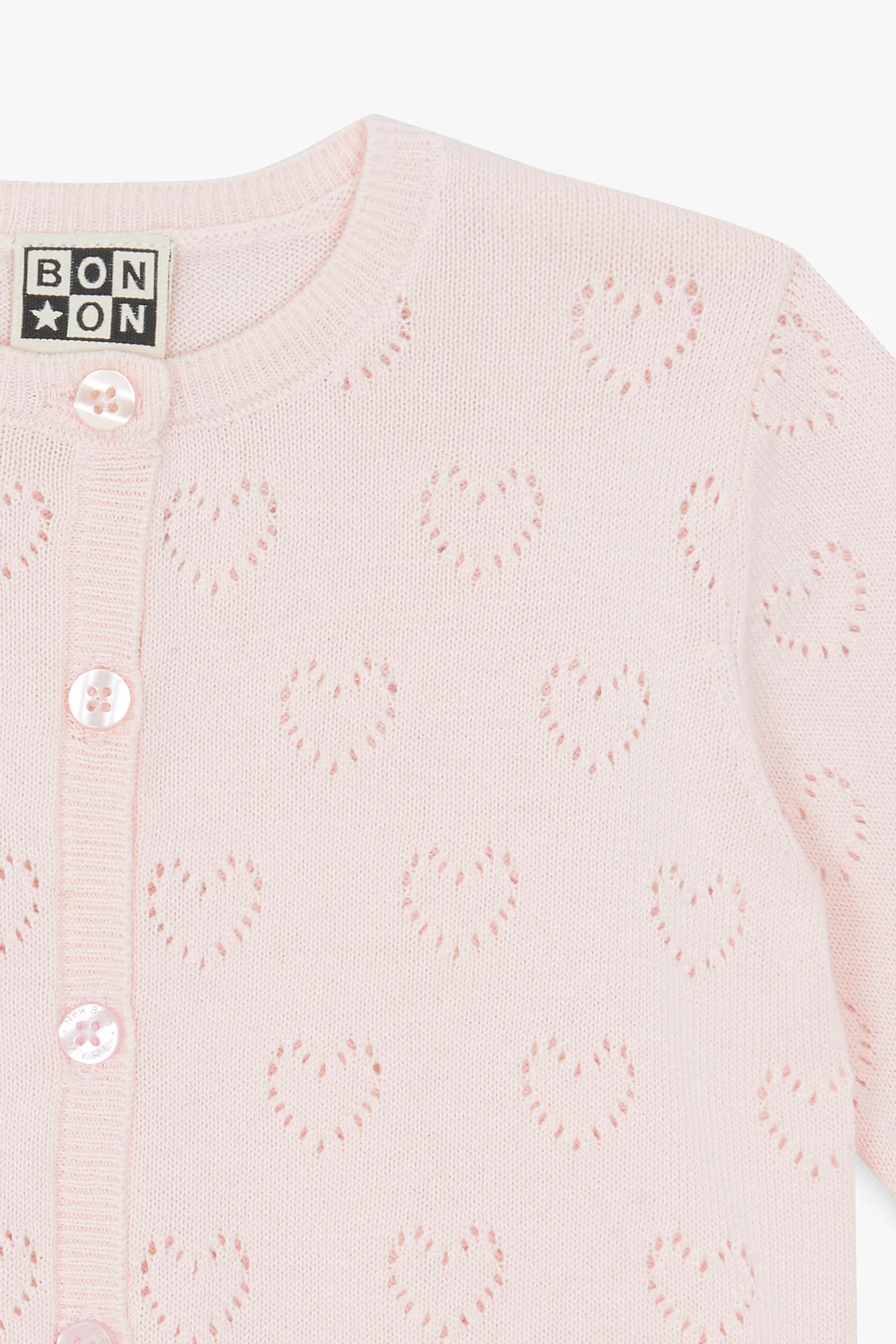 Cardigan - Lilet ajouré rose parfait - Image 2