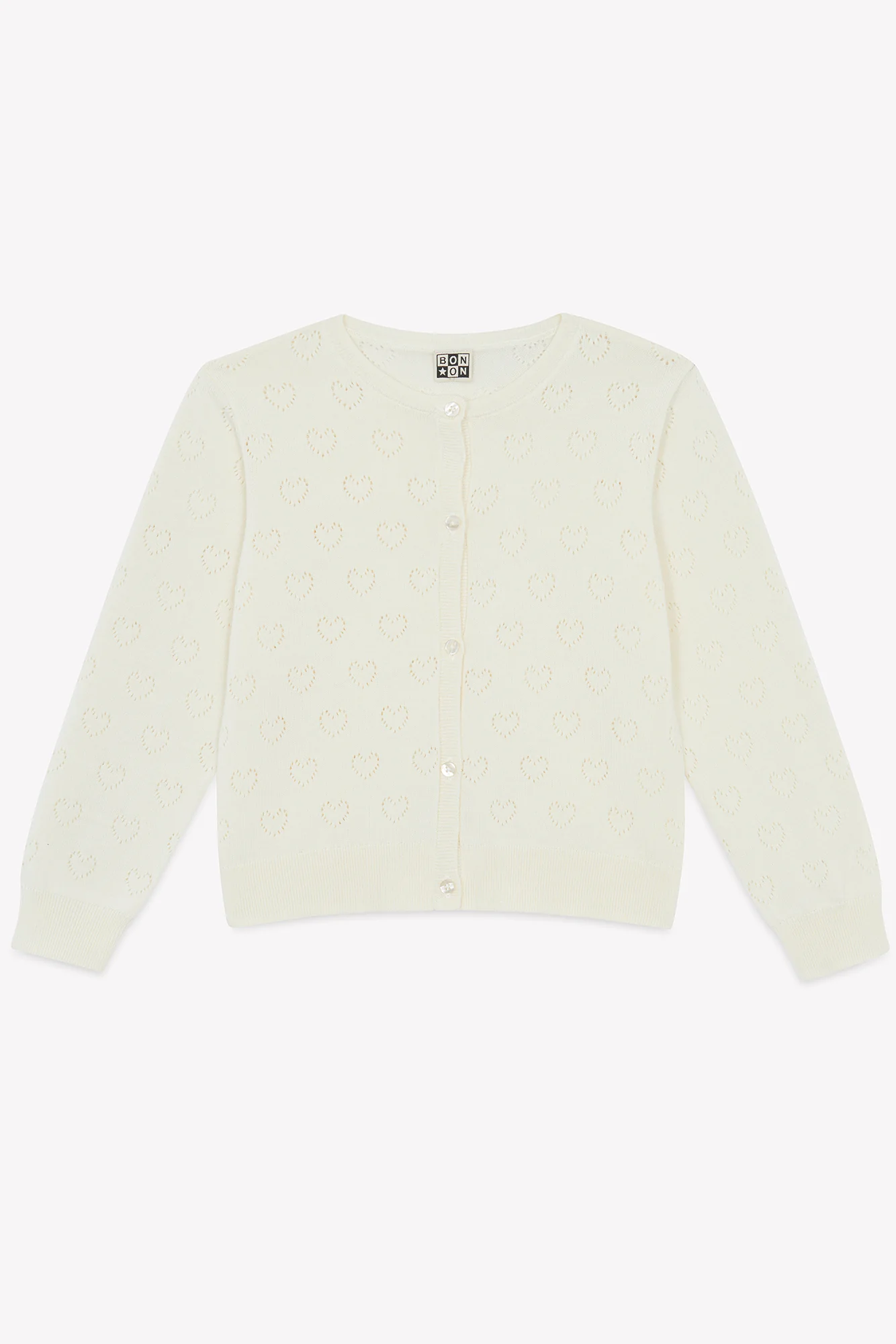 Cardigan - Lilou écru bonton ajouré