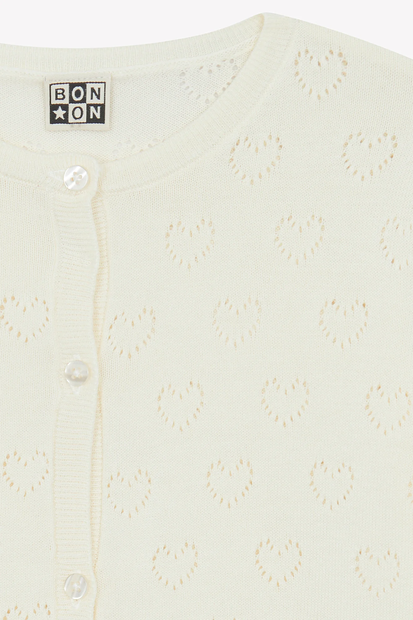 Cardigan - Lilou écru bonton ajouré - Image 2