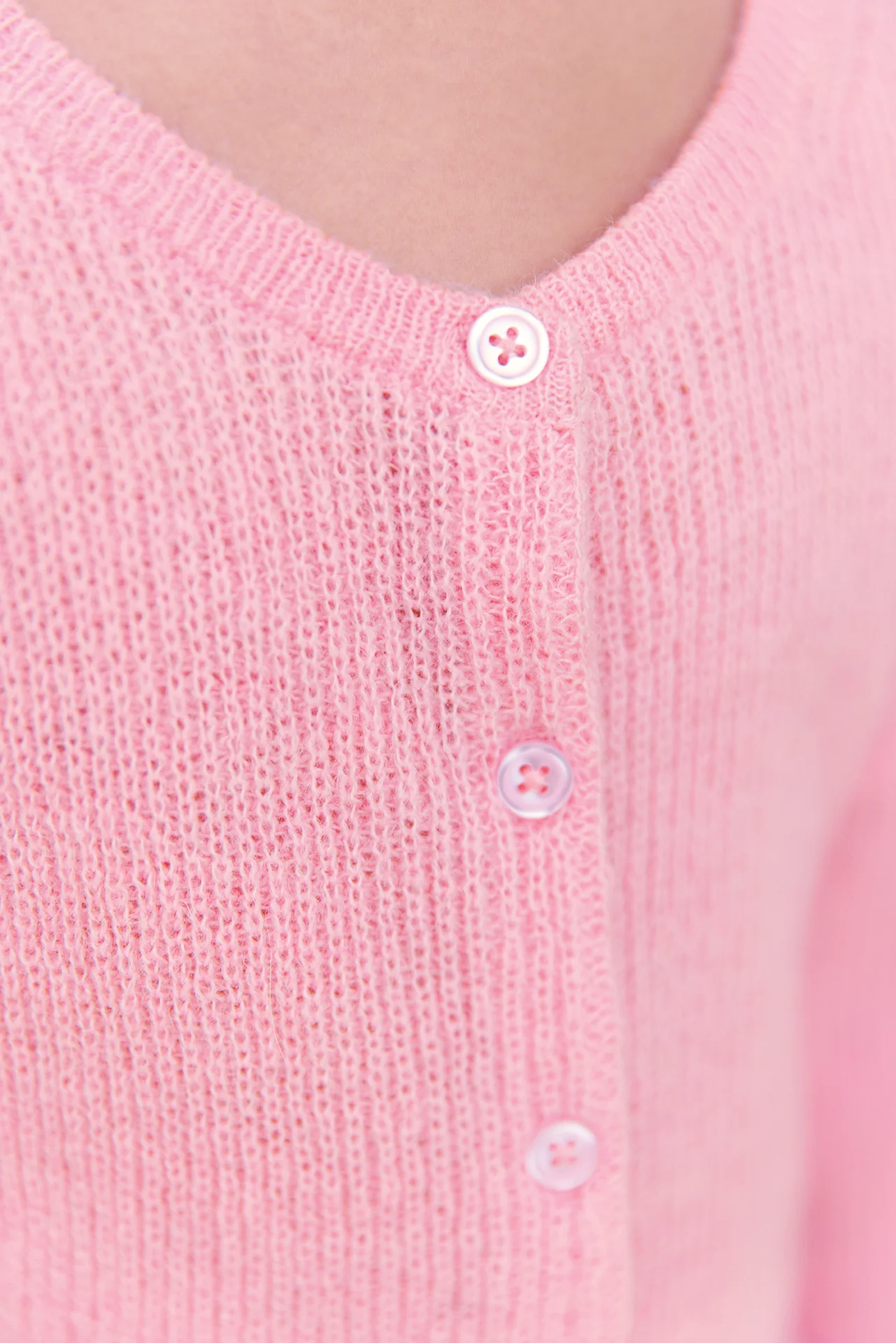 Cardigan - Lizbeth rose gelato en maille côtélé - Image 2