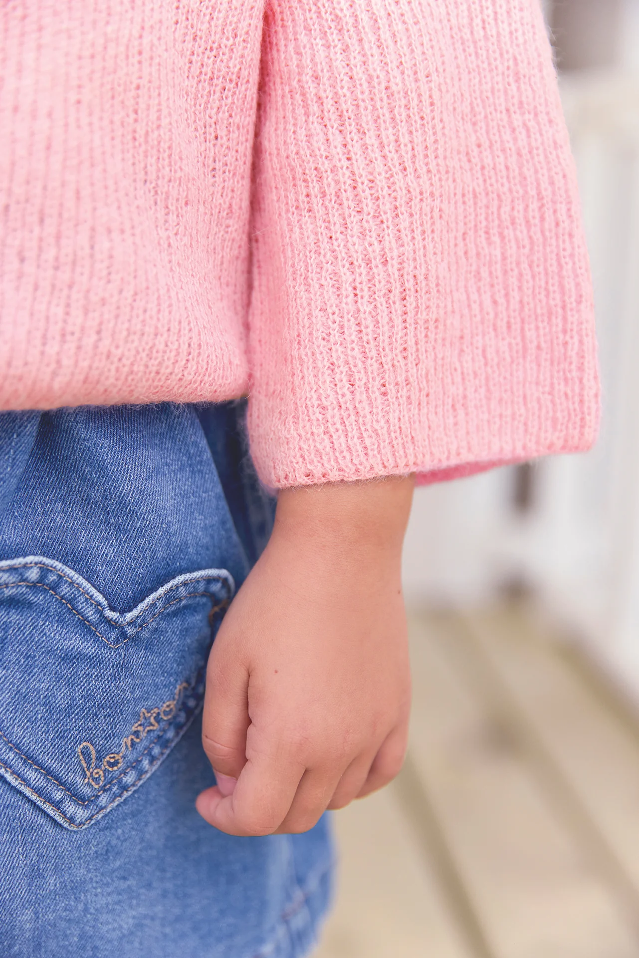 Cardigan - Lizbeth rose gelato en maille côtélé - Image 3