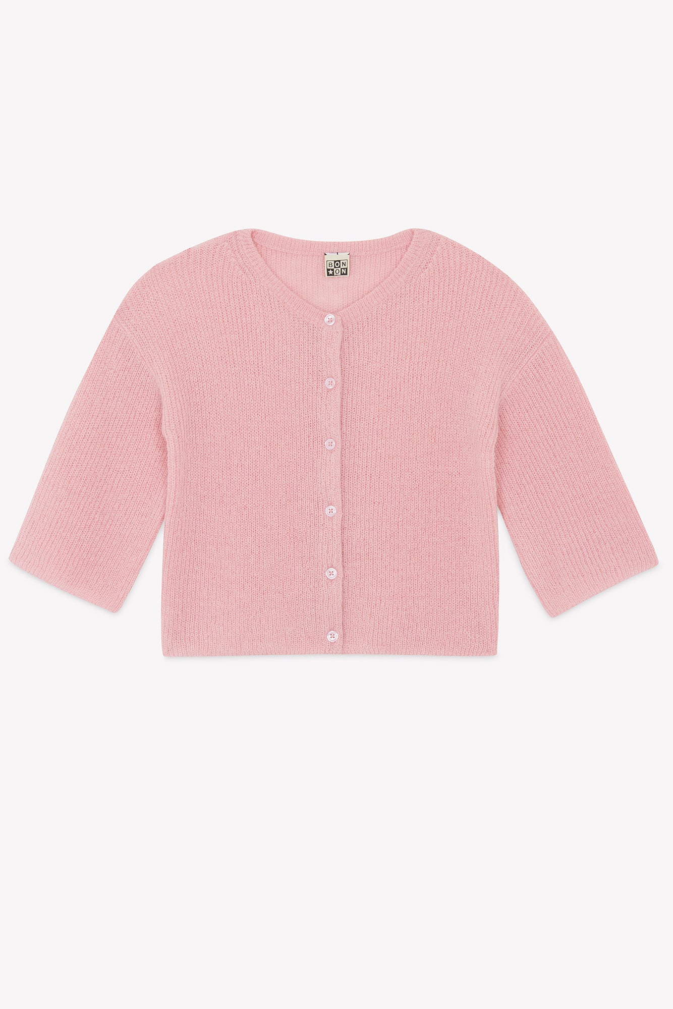 Cardigan - Lizbeth rose gelato en maille côtélé - Image 4