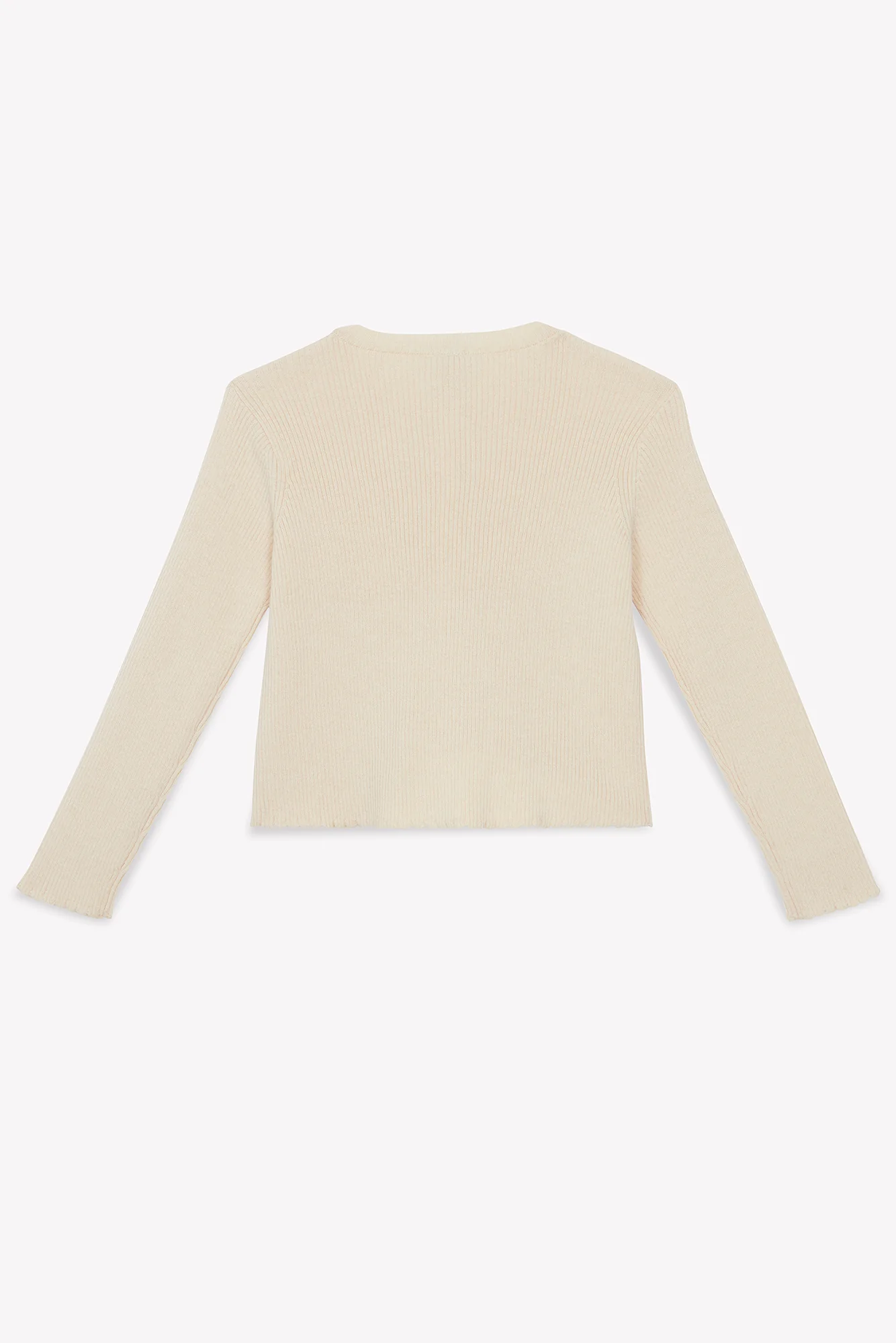 Cardigan - Lotta écru bonton en tricot côtelé - Image 3