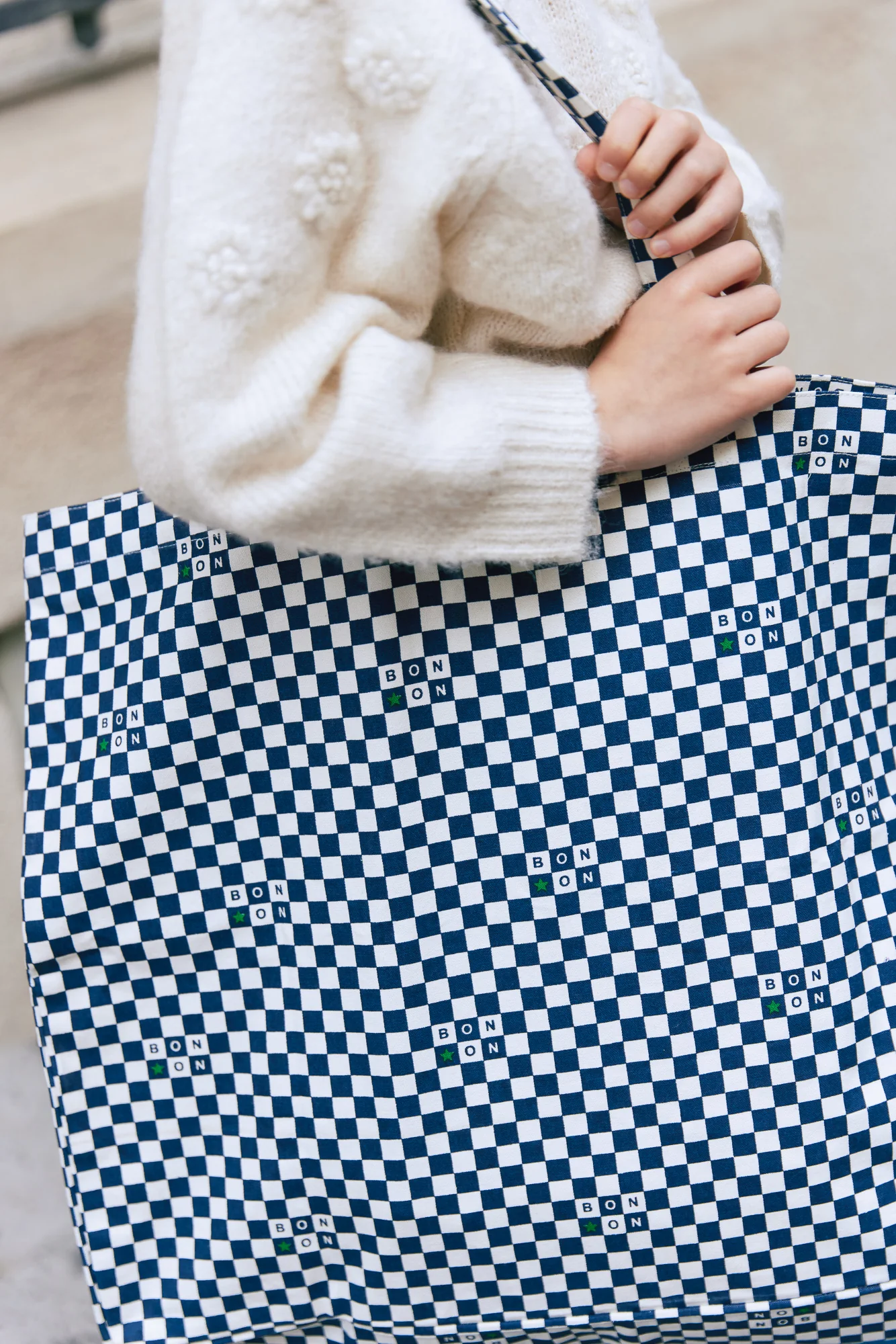 Grand Cabas - Jo bleu Damier