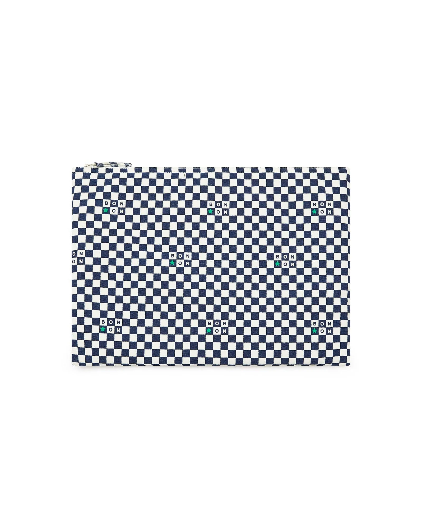 Pochette ordinateur - Sacha damier bleu