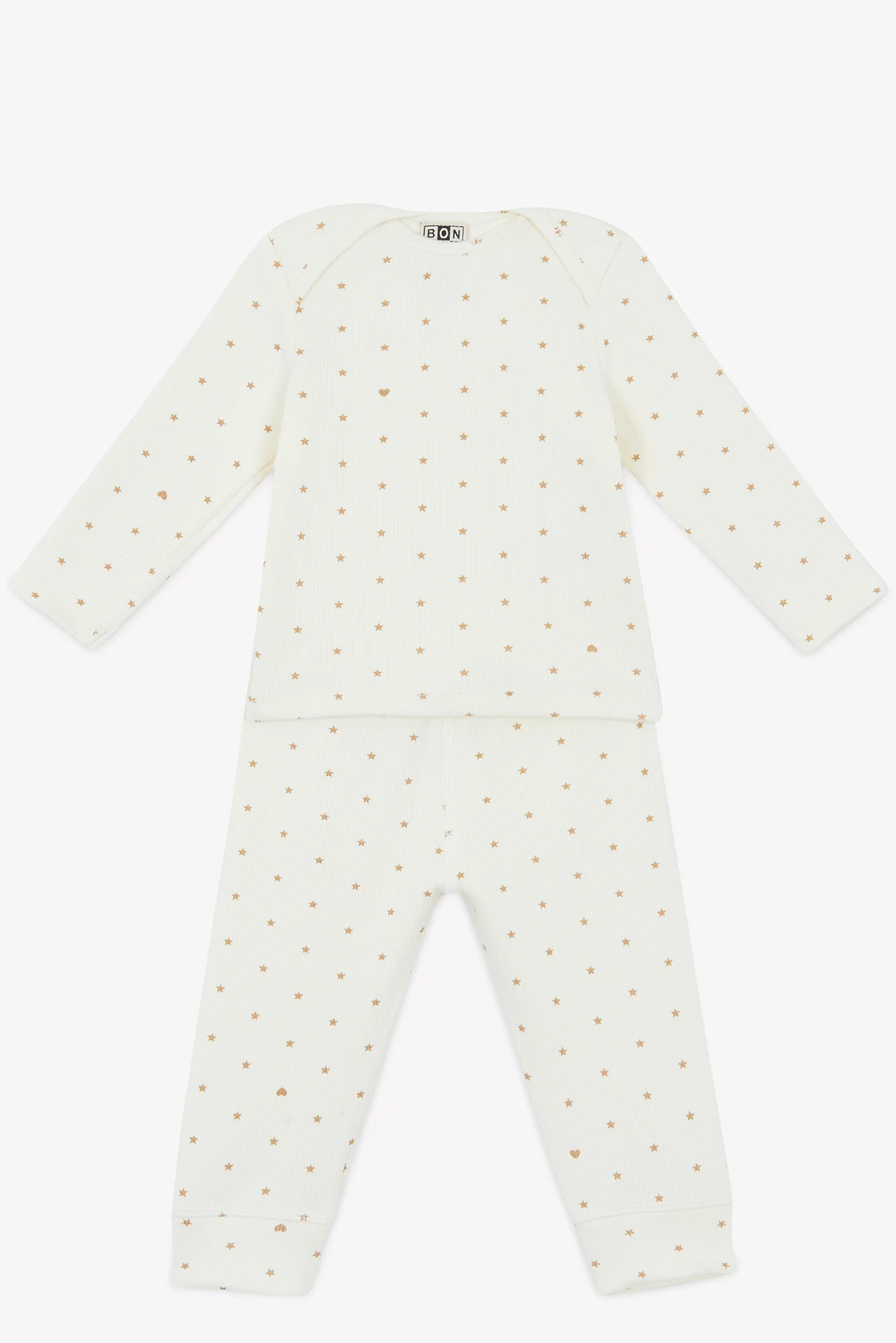 Pyjama 2 pièces - Ecru bonton étoiles - Image 5