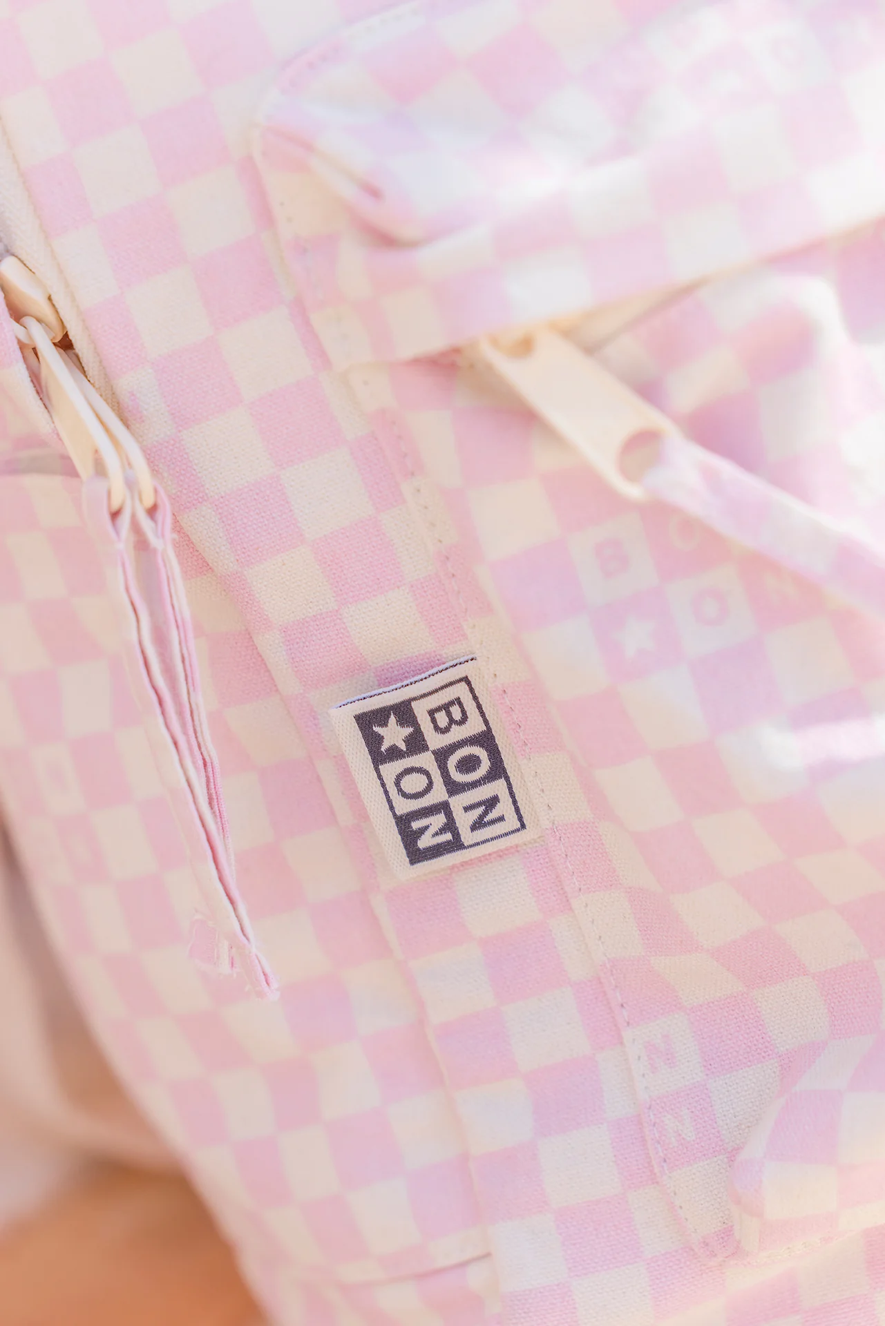 Sac à dos - Damier petit modèle rose clair - Image 2