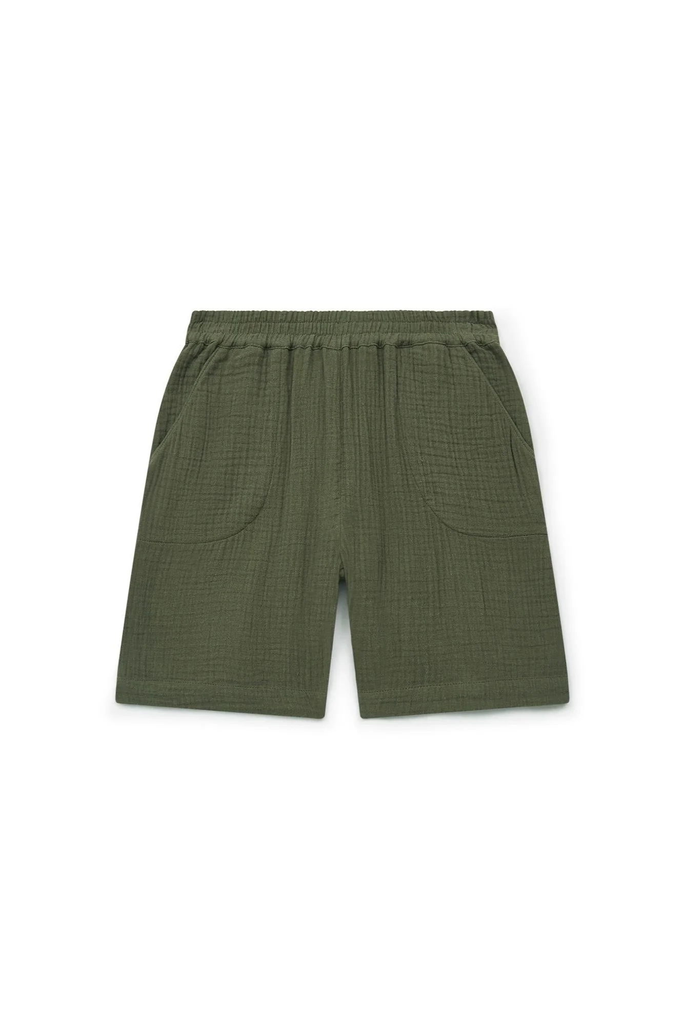 Short - Rambo vert en double gaze de coton bio certifié GOTS