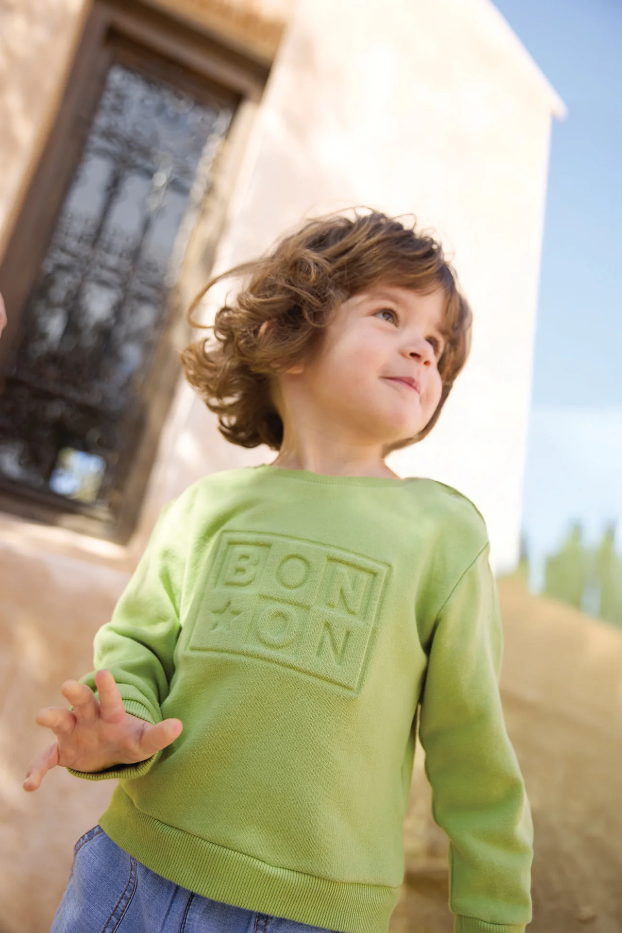 Sweat - Smily logo Bonton vert bye bye