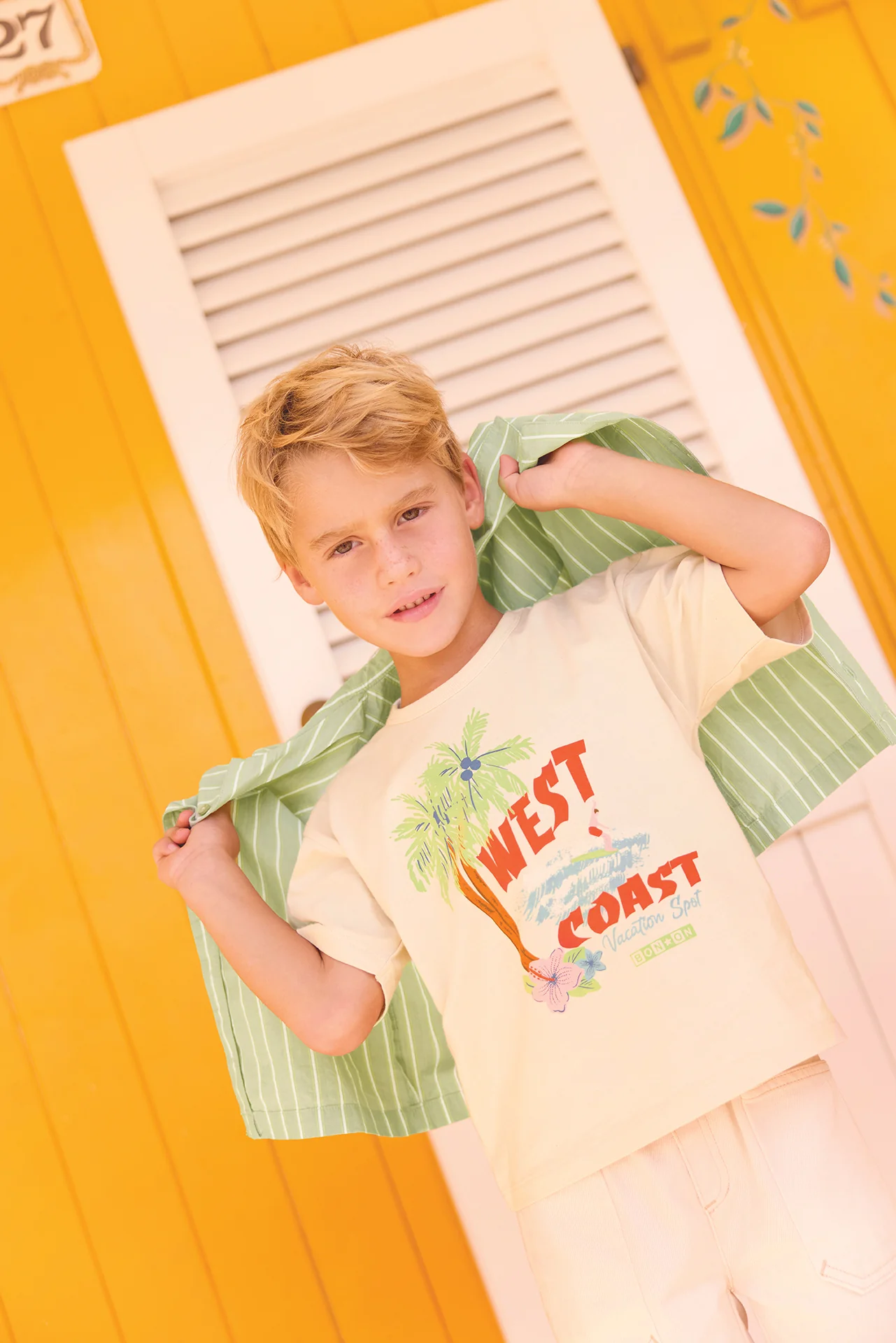 T-shirt - Livo panacotta imprimé "West Coast"