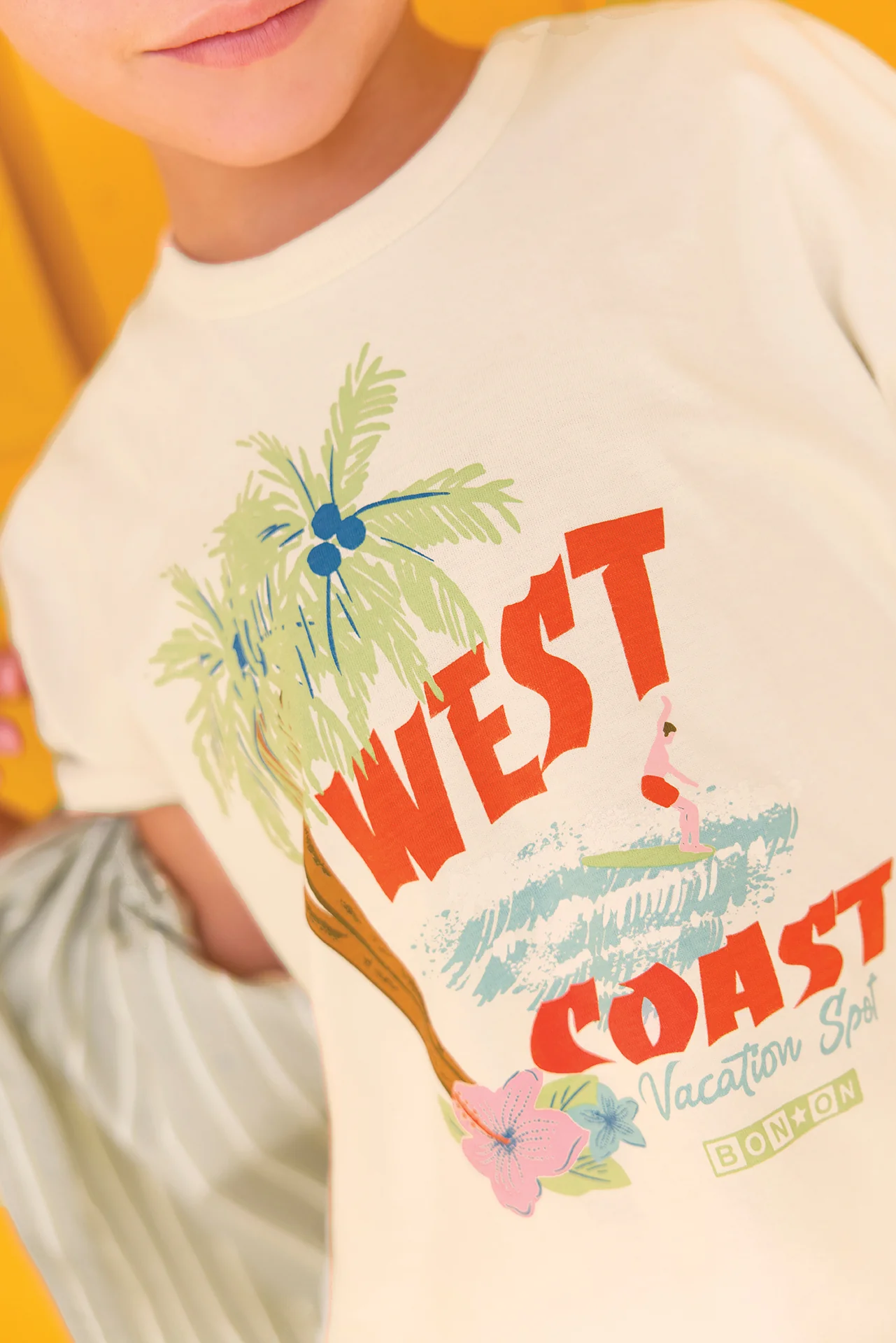 T-shirt - Livo panacotta imprimé "West Coast" - Image 2