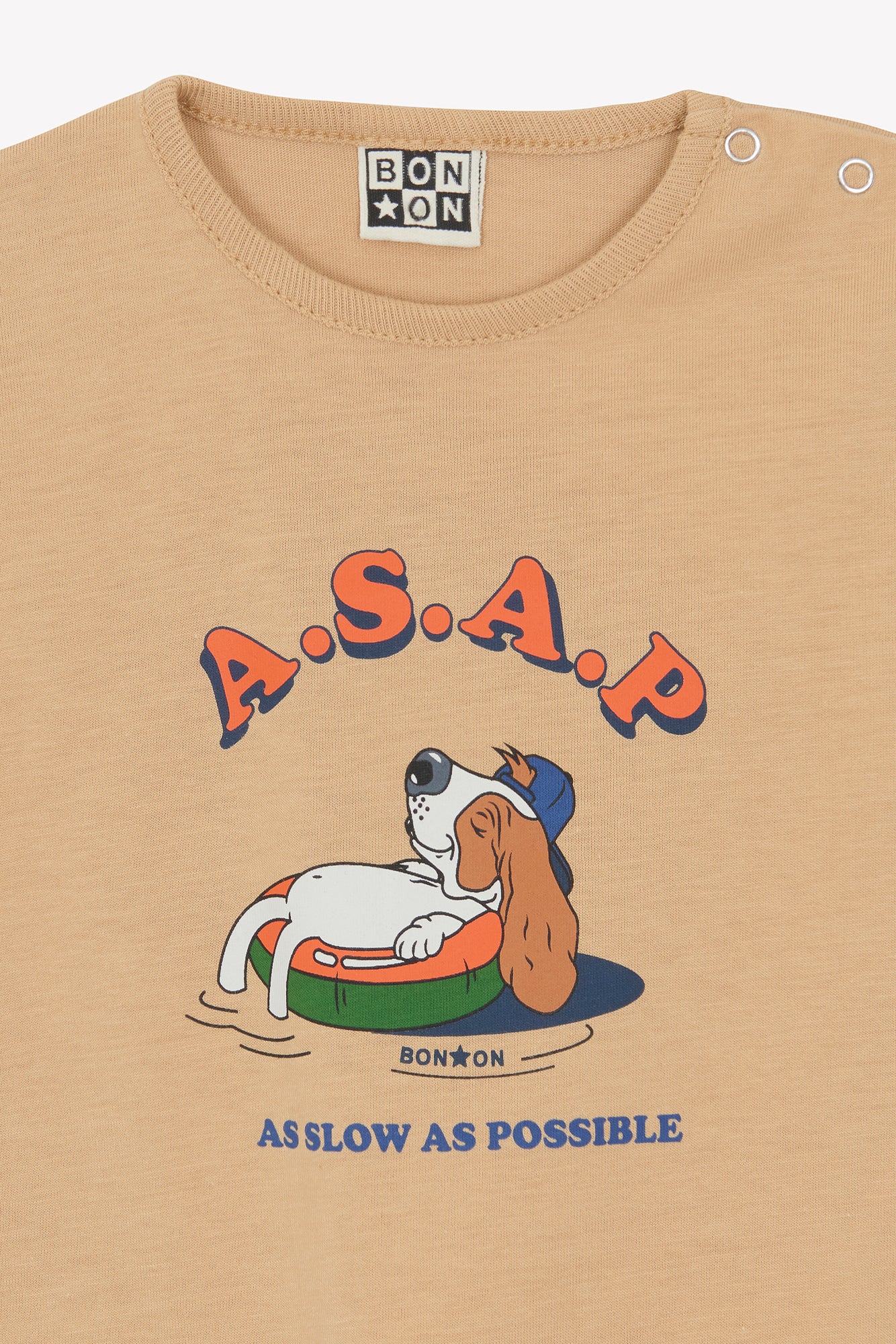 T-shirt - Tuba  beige sieste illustration "Chien Asap" - Image 2