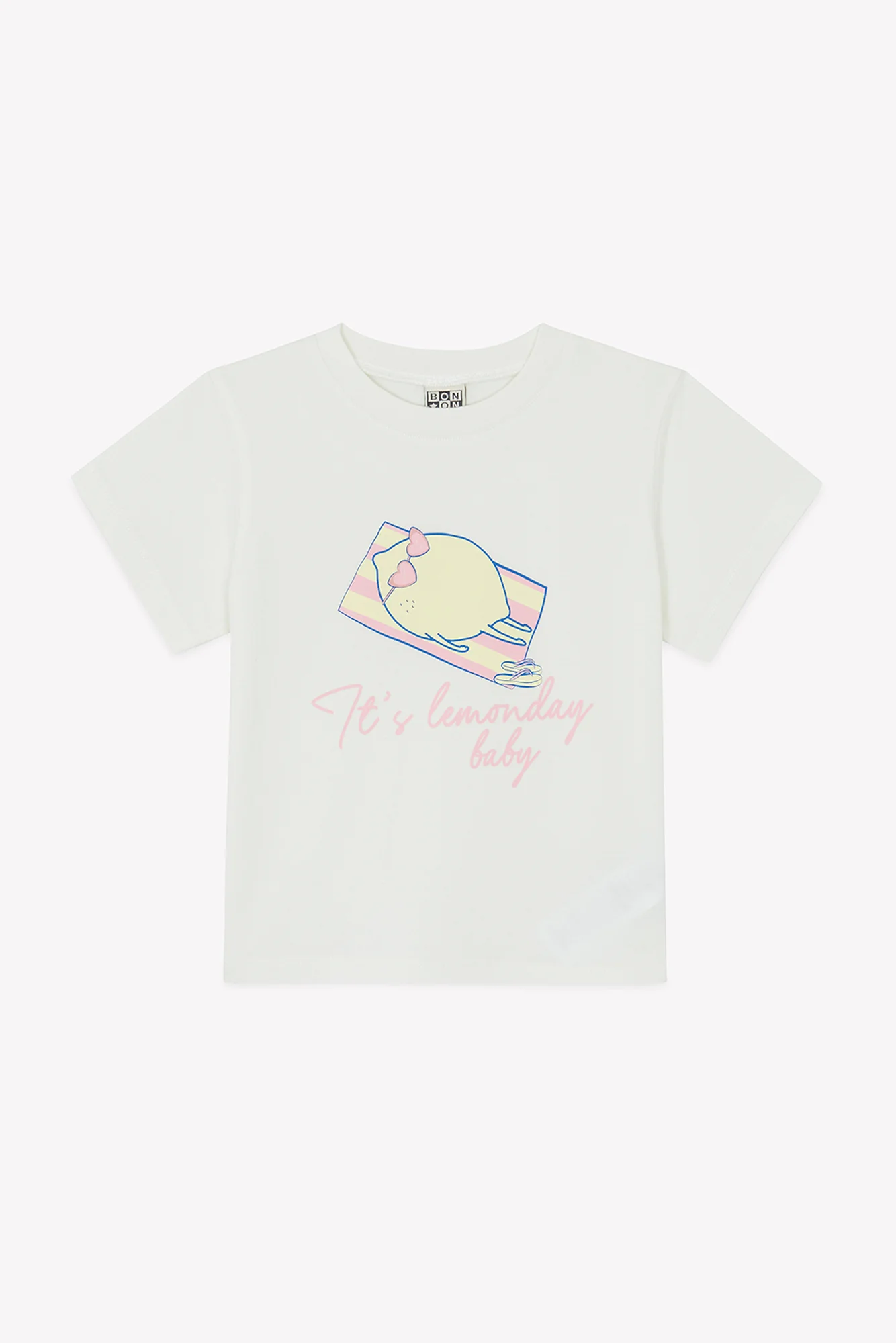 T-shirt - Tubo écru bonton illustration "Lemonday" - Image 3