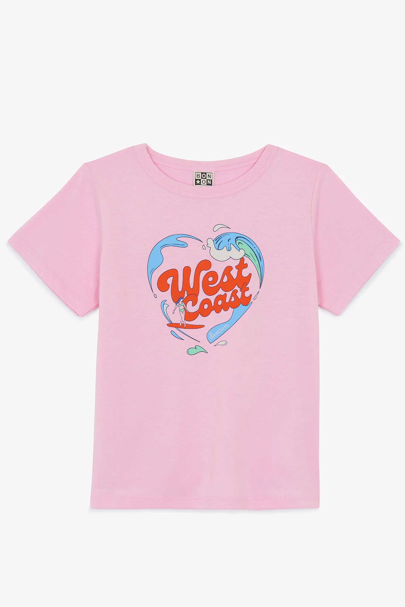 T-shirt - Tubo rose bule illustration "West Coast" - Image 3