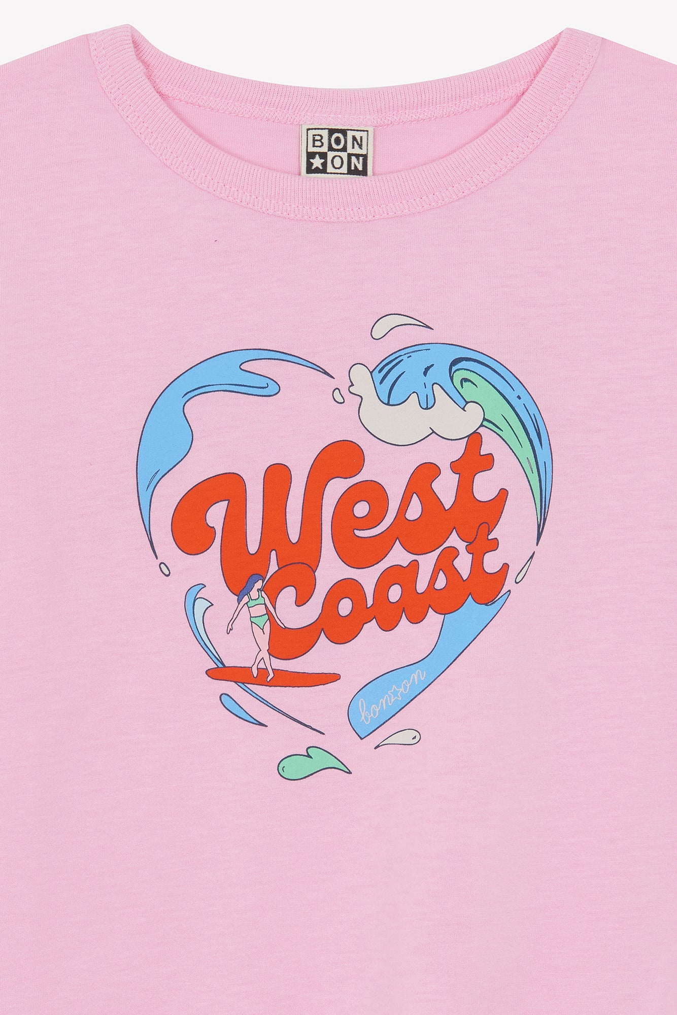 T-shirt - Tubo rose bule illustration "West Coast" - Image 4